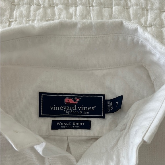 Vineyard Vines Kids White Button-Down Shirt (Size 7) - Picture 2 of 3